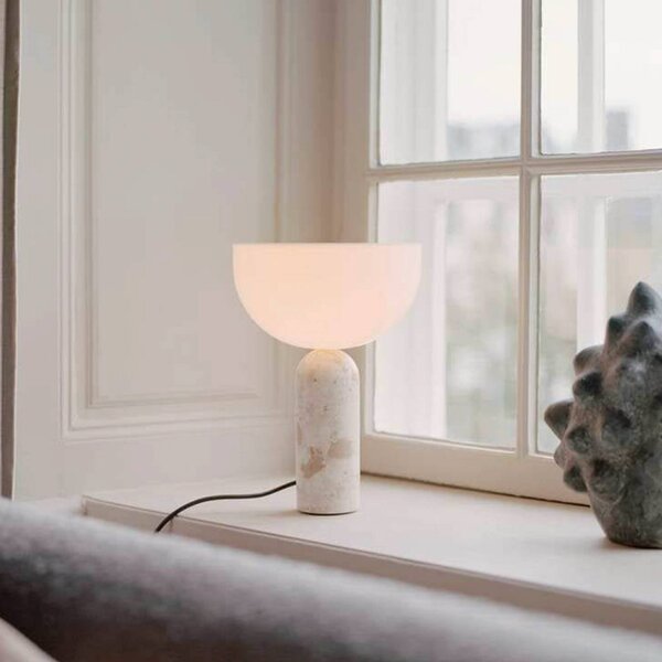 New Works Lampa stołowa Kizu, kremowy / amber, salon / jadalnia, kamień, design