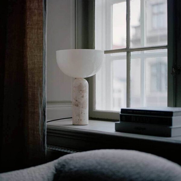 New Works Lampa stołowa Kizu, kremowy / amber, salon / jadalnia, kamień, design