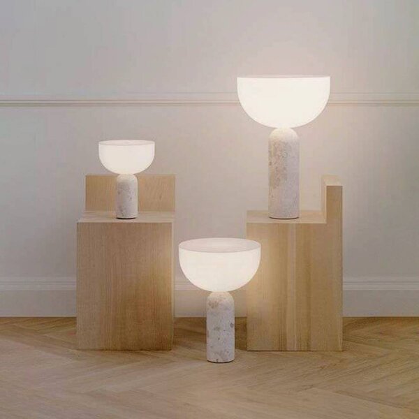 New Works Lampa stołowa Kizu, kremowy / amber, salon / jadalnia, kamień, design