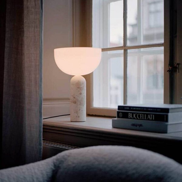 New Works Lampa stołowa Kizu, kremowy / amber, salon / jadalnia, kamień, design