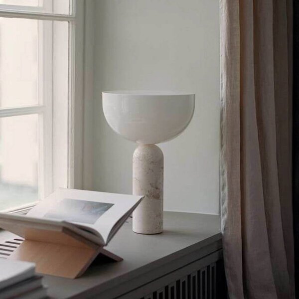 New Works Lampa stołowa Kizu, kremowy / amber, salon / jadalnia, kamień, design