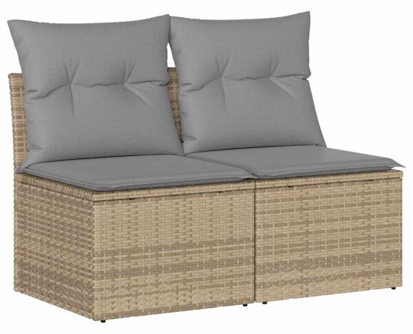 Zestaw Mebli Ogrodowych Komplet Wypoczynkowy Z Poduszkami 2-Częściowy Beżowy Rattan Na Taras Balkon Ogród