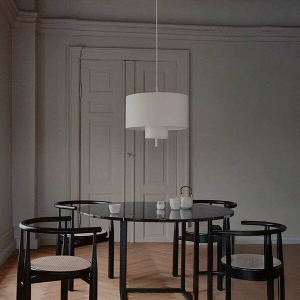 New Works Lampa wisząca Margin, możliwość ściemniania, salon / jadalnia, tkanina / materiał / jedwab, skandynawski