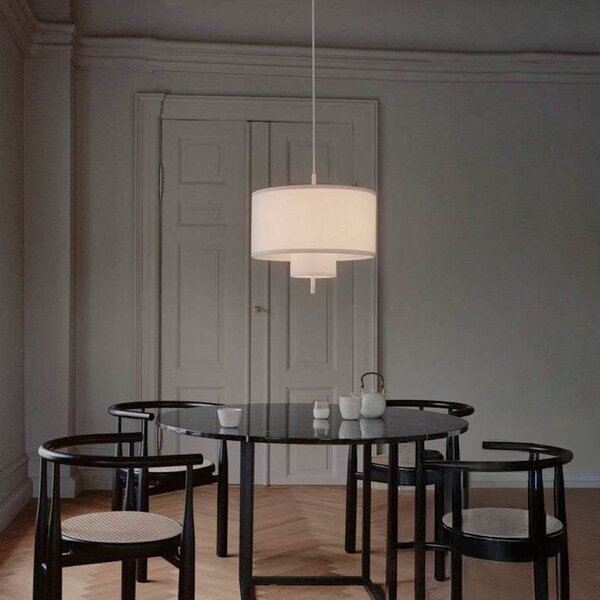New Works Lampa wisząca Margin, możliwość ściemniania, salon / jadalnia, tkanina / materiał / jedwab, skandynawski