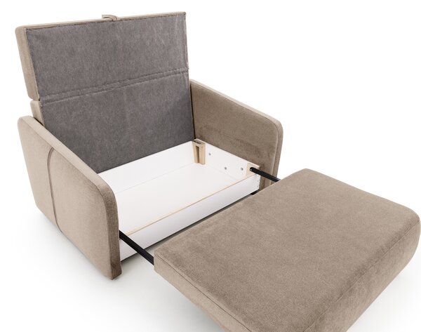 Sofa Zeldia 155 z funkcją spania - brązowy szenil hydrofobowy Spring 1110