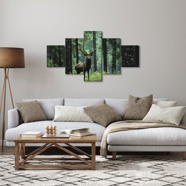 Obraz - Jeleń w głebokim lesie (125x70 cm)