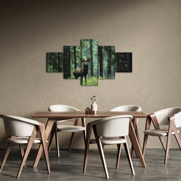 Obraz - Jeleń w głebokim lesie (125x70 cm)