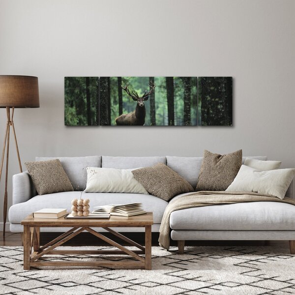 Obraz - Jeleń w głebokim lesie (170x50 cm)