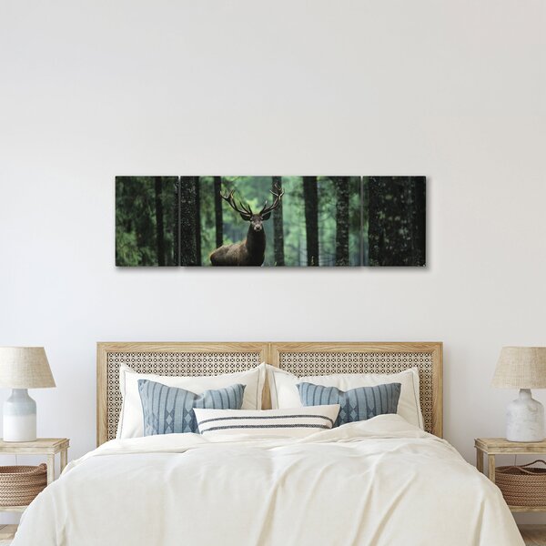 Obraz - Jeleń w głebokim lesie (170x50 cm)