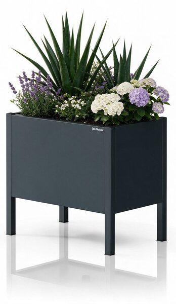 Osłona donica na kwiaty metalowa mała antracytowa, 400x350x250 mm: DAISY