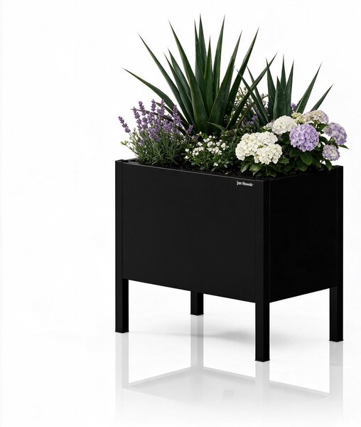 Osłona donica na kwiaty metalowa mała czarna, 400x350x250 mm: DAISY