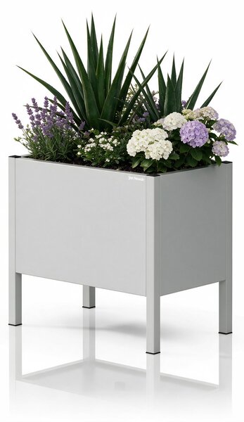Osłona donica na kwiaty metalowa mała szara, 400x350x250 mm: DAISY
