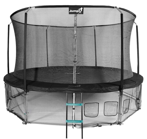 Trampolina Ogrodowa Jumpi 435cm/14FT Maxy Comfort Czarna Z Wewnętrzną Siatką
