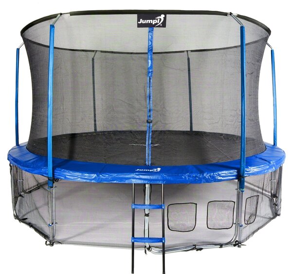 Trampolina Ogrodowa Jumpi 435cm/14FT Maxy Comfort Niebieska Z Wewnętrzną Siatką
