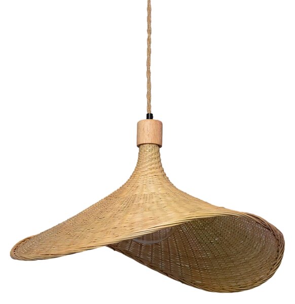 Lampa Wisząca Boho Kapelusz z Bambusa Abruzzo Isabella 40cm E27
