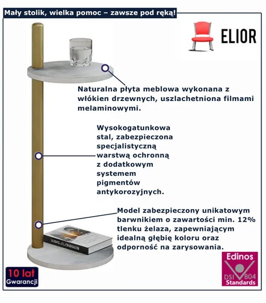 Stolik okrągły pomocniczy beton M5-M68