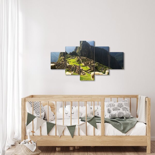 Obraz - Lamy na Machu Picchu (125x70 cm)