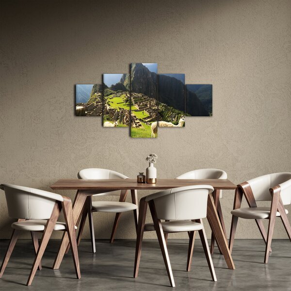 Obraz - Lamy na Machu Picchu (125x70 cm)