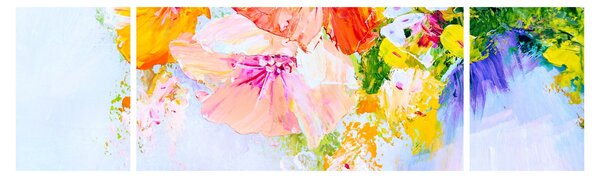 Obraz - Kwiaty, malarstwo (170x50 cm)