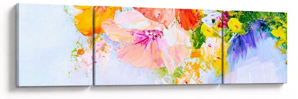 Obraz - Kwiaty, malarstwo (170x50 cm)