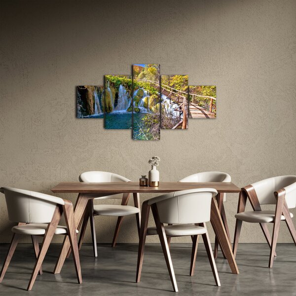 Obraz - Wejście na wodospady (125x70 cm)