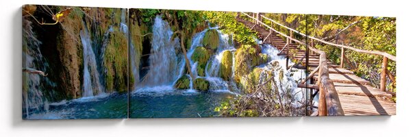 Obraz - Wejście na wodospady (170x50 cm)