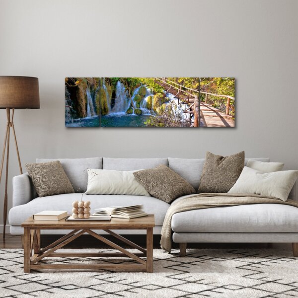 Obraz - Wejście na wodospady (170x50 cm)