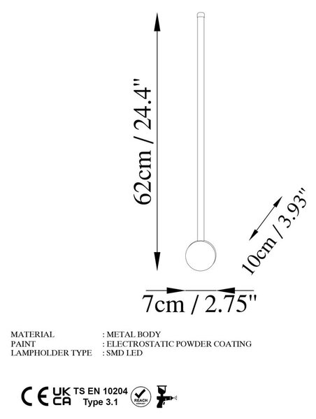 Czarny kinkiet LED Sword – Opviq lights