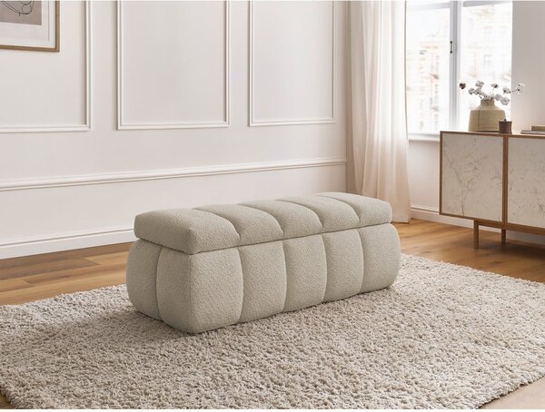 Beżowa ławka z materiału bouclé – Bobochic Paris
