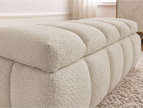 Beżowa ławka z materiału bouclé – Bobochic Paris