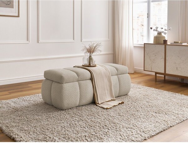 Beżowa ławka z materiału bouclé – Bobochic Paris