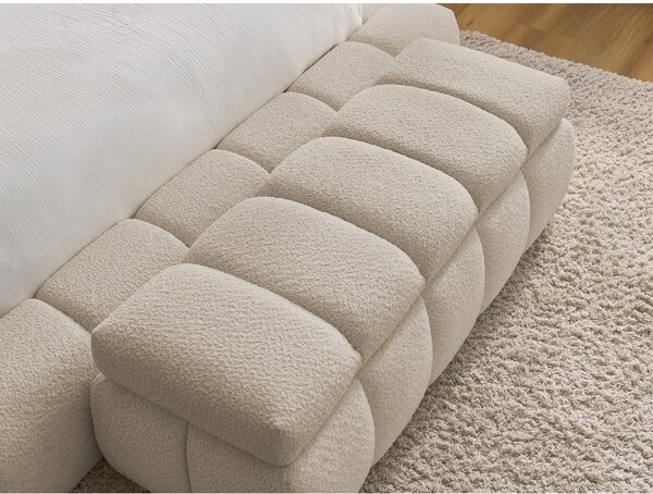 Beżowa ławka z materiału bouclé – Bobochic Paris
