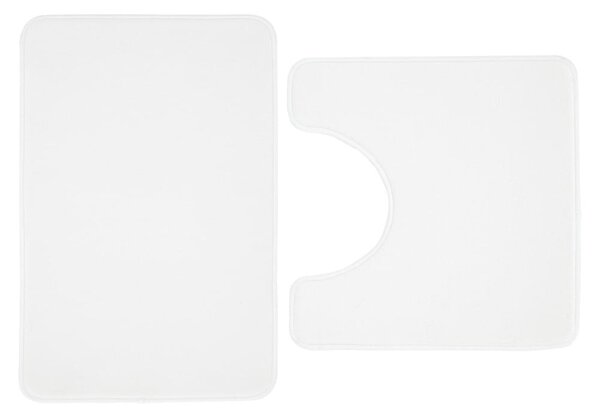 Białe dywaniki łazienkowe do WC z pianki pamięciowej zestaw 2 szt. 50x80 cm Anti-Bacterial – Catherine Lansfield