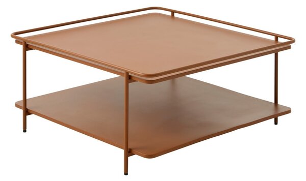Metalowy stolik w kolorze terakoty 75x75 cm Yuba – Unique Furniture