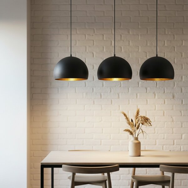Lampa Wisząca Lindby, Tarjei, ściemnialny, czarny, salon, metal, nowoczesny