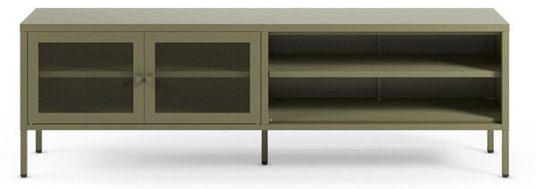 Zielona metalowa szafka pod TV 160x50x35 cm Fayna – Marckeric