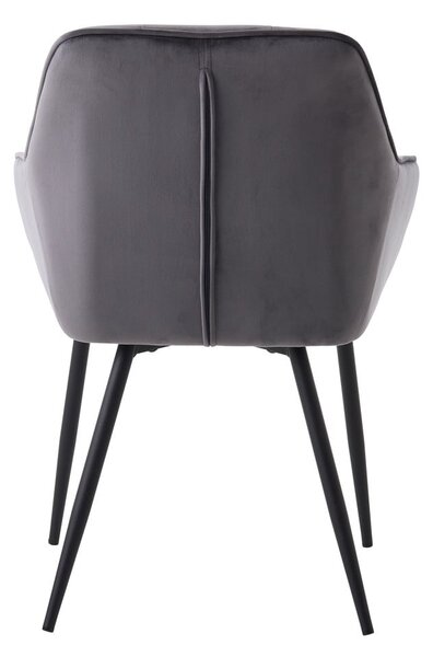 Szare tapicerowane fotele jadalniane zestaw z podłokietnikami 2 szt. Nolan Square – Unique Furniture