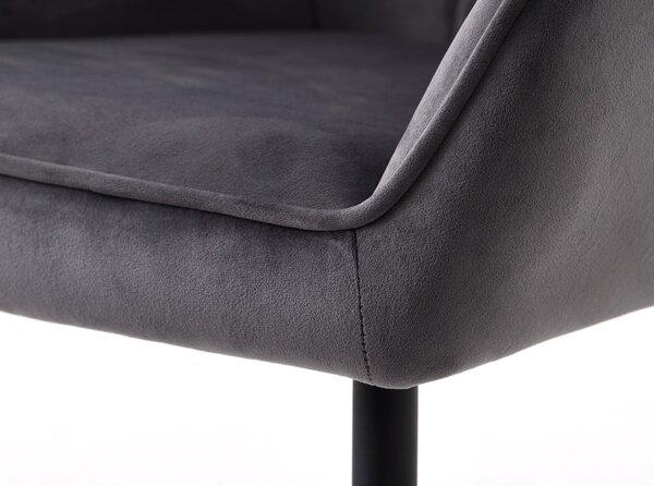 Szare tapicerowane fotele jadalniane zestaw z podłokietnikami 2 szt. Nolan Square – Unique Furniture