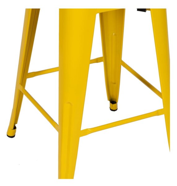 Żółte metalowe hokery zestaw 2 szt. (wysokość siedziska 61 cm) – Ixia