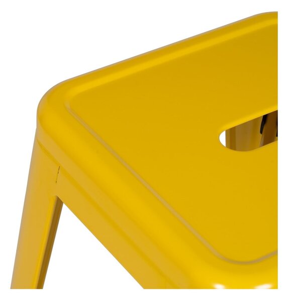 Żółte metalowe hokery zestaw 2 szt. (wysokość siedziska 61 cm) – Ixia