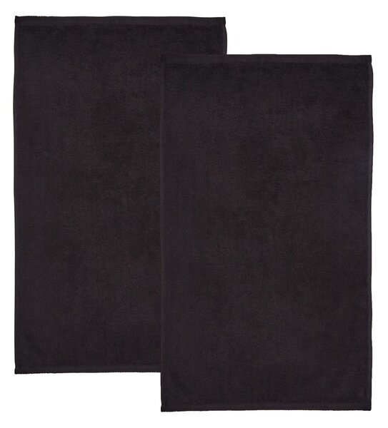 Czarne bawełniane ręczniki kąpielowe szybkoschnące/frotte zestaw 2 szt. 90x140 cm Quick Dry – Catherine Lansfield