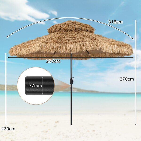 Parasol ogrodowy w hawajskim stylu
