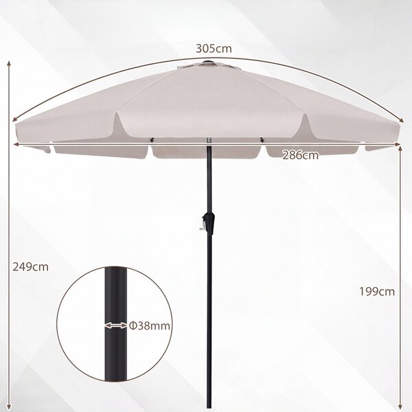 Parasol ogrodowy z regulacją kąta nachylenia