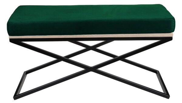 Stolik ławka Linda 45x90, pufa do salonu, siedzisko ze stolikiem, ławka loft, dwuosobowa, z poduszką, minimalistyczna, czarna