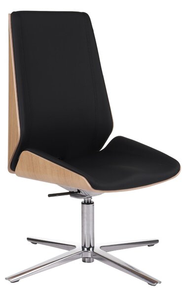 Fotel biurowy Moon Wood CF - Fornir dębowy - elegancki, ergonomiczny fotel drewniany