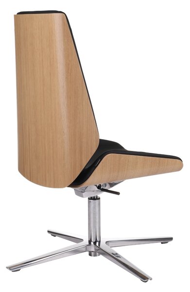 Fotel biurowy Moon Wood CF - Fornir dębowy - elegancki, ergonomiczny fotel drewniany