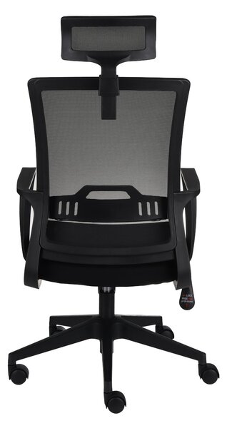 Fotel Speed BS HD - biurowy, ergonomiczny, siatkowy, wygodny dla kręgosłupa, z zagłówkiem