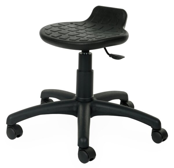 Krzesło Lab Stool czarne do laboratoriów, stanowisk kasowych i stanowisk ochrony