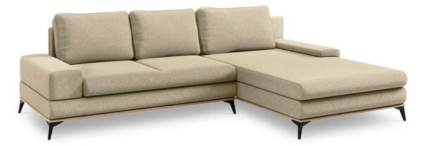 Beżowy rozkładany narożnik Windsor & Co Sofas Planet, prawostronny
