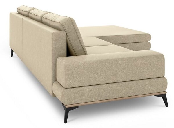 Beżowy rozkładany narożnik Windsor & Co Sofas Planet, prawostronny